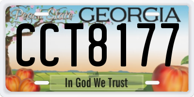 GA license plate CCT8177