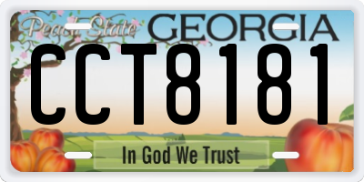 GA license plate CCT8181