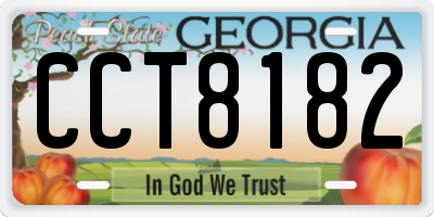 GA license plate CCT8182