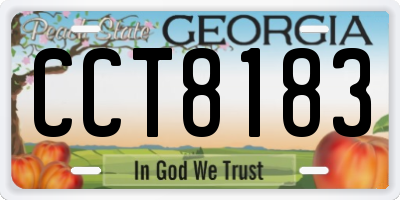 GA license plate CCT8183
