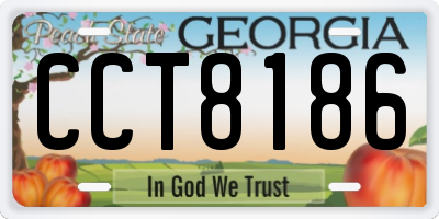 GA license plate CCT8186
