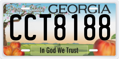 GA license plate CCT8188