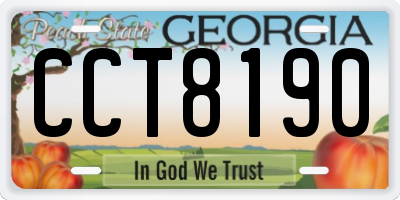 GA license plate CCT8190