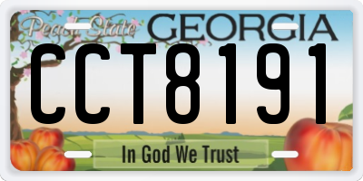 GA license plate CCT8191
