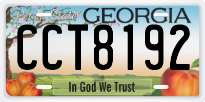 GA license plate CCT8192