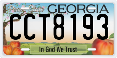 GA license plate CCT8193