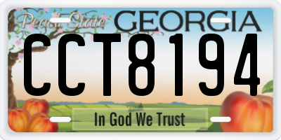 GA license plate CCT8194