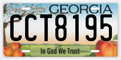 GA license plate CCT8195