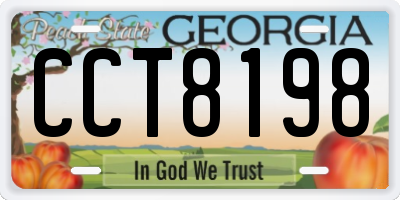 GA license plate CCT8198
