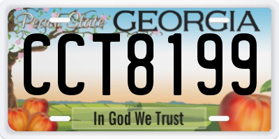 GA license plate CCT8199