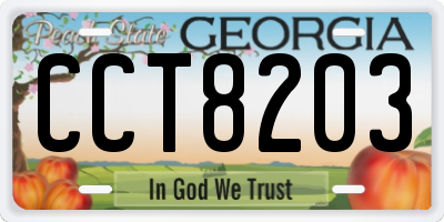 GA license plate CCT8203