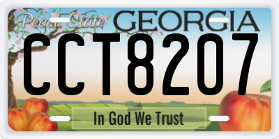 GA license plate CCT8207