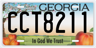 GA license plate CCT8211