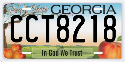 GA license plate CCT8218
