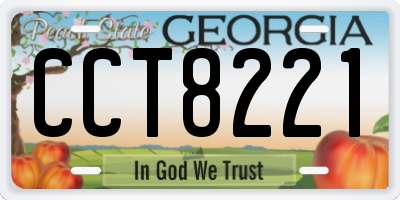 GA license plate CCT8221