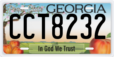GA license plate CCT8232