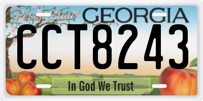 GA license plate CCT8243