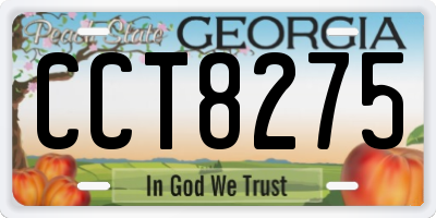 GA license plate CCT8275