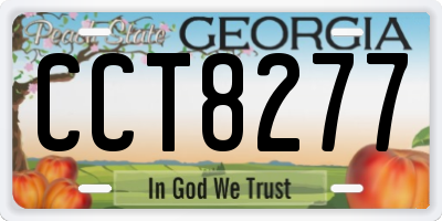 GA license plate CCT8277