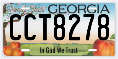 GA license plate CCT8278