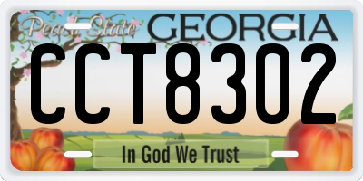 GA license plate CCT8302