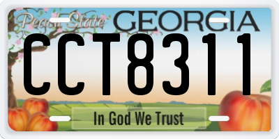 GA license plate CCT8311