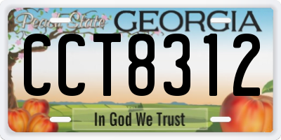 GA license plate CCT8312