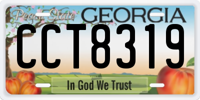 GA license plate CCT8319