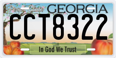 GA license plate CCT8322