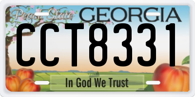 GA license plate CCT8331