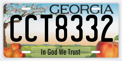 GA license plate CCT8332