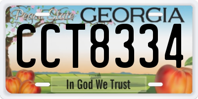 GA license plate CCT8334