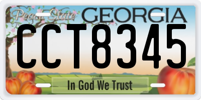 GA license plate CCT8345