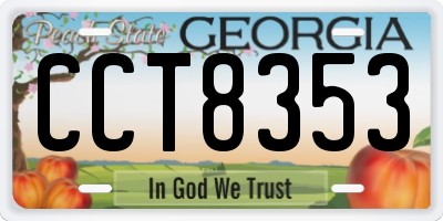 GA license plate CCT8353