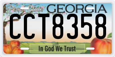 GA license plate CCT8358