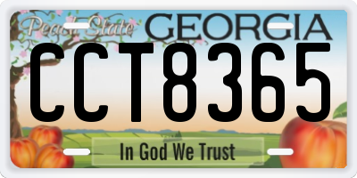GA license plate CCT8365