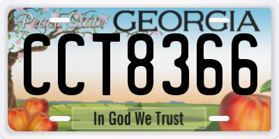 GA license plate CCT8366