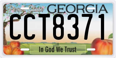 GA license plate CCT8371