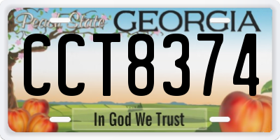 GA license plate CCT8374