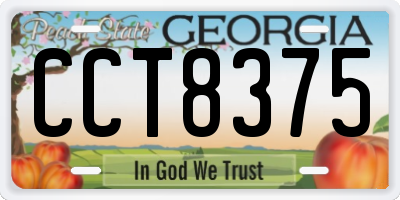 GA license plate CCT8375