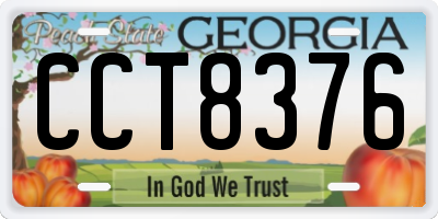 GA license plate CCT8376
