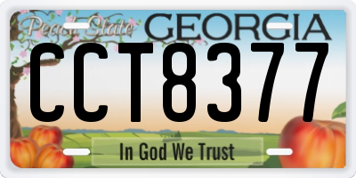 GA license plate CCT8377