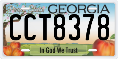 GA license plate CCT8378