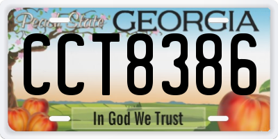 GA license plate CCT8386