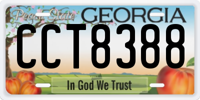 GA license plate CCT8388