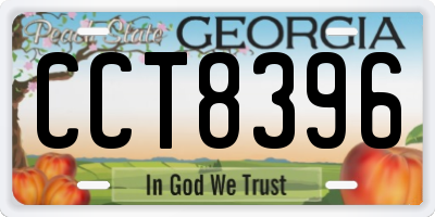GA license plate CCT8396