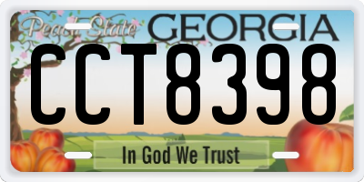 GA license plate CCT8398