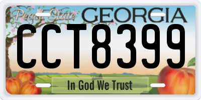 GA license plate CCT8399