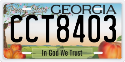 GA license plate CCT8403