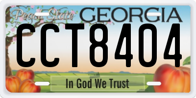 GA license plate CCT8404